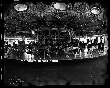 1910 3-row Dentzel Carousel. Photo Purchsed from U of L Photo Archives.